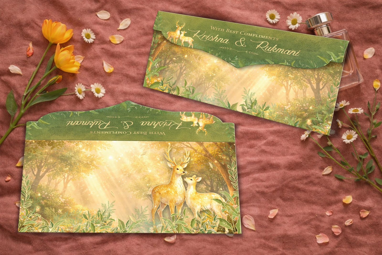 Van Vedic – Personalized Shagun Envelope with Gold Foil for Wedding & Festivals