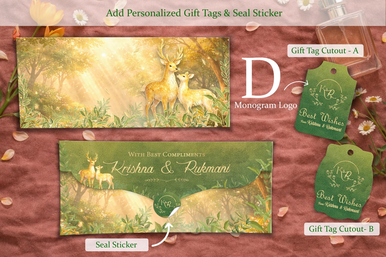 Van Vedic – Personalized Shagun Envelope with Gold Foil for Wedding & Festivals