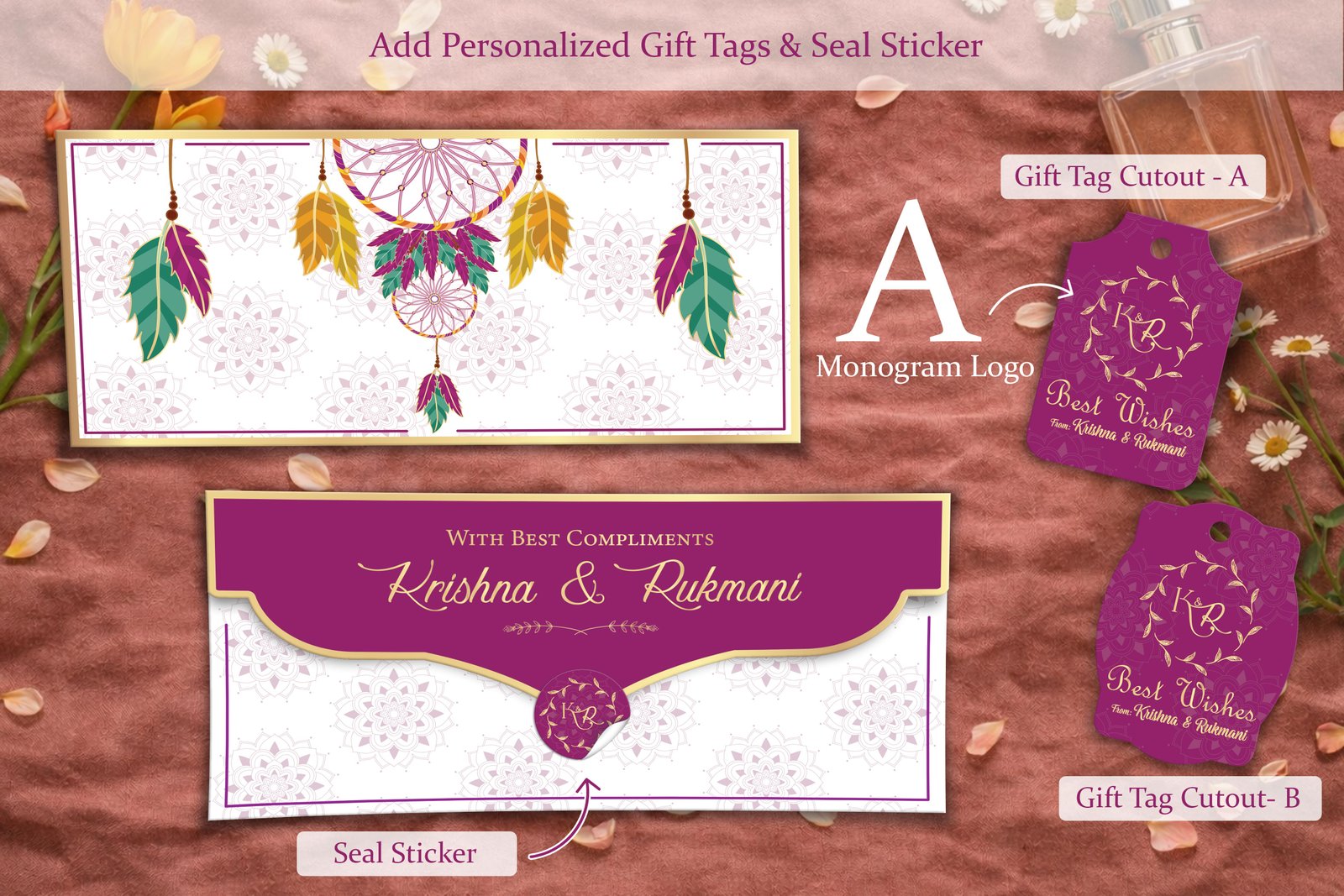 Dreamweave Luxe – Personalized Shagun Envelope with Gold Foil for Wedding & Festivals