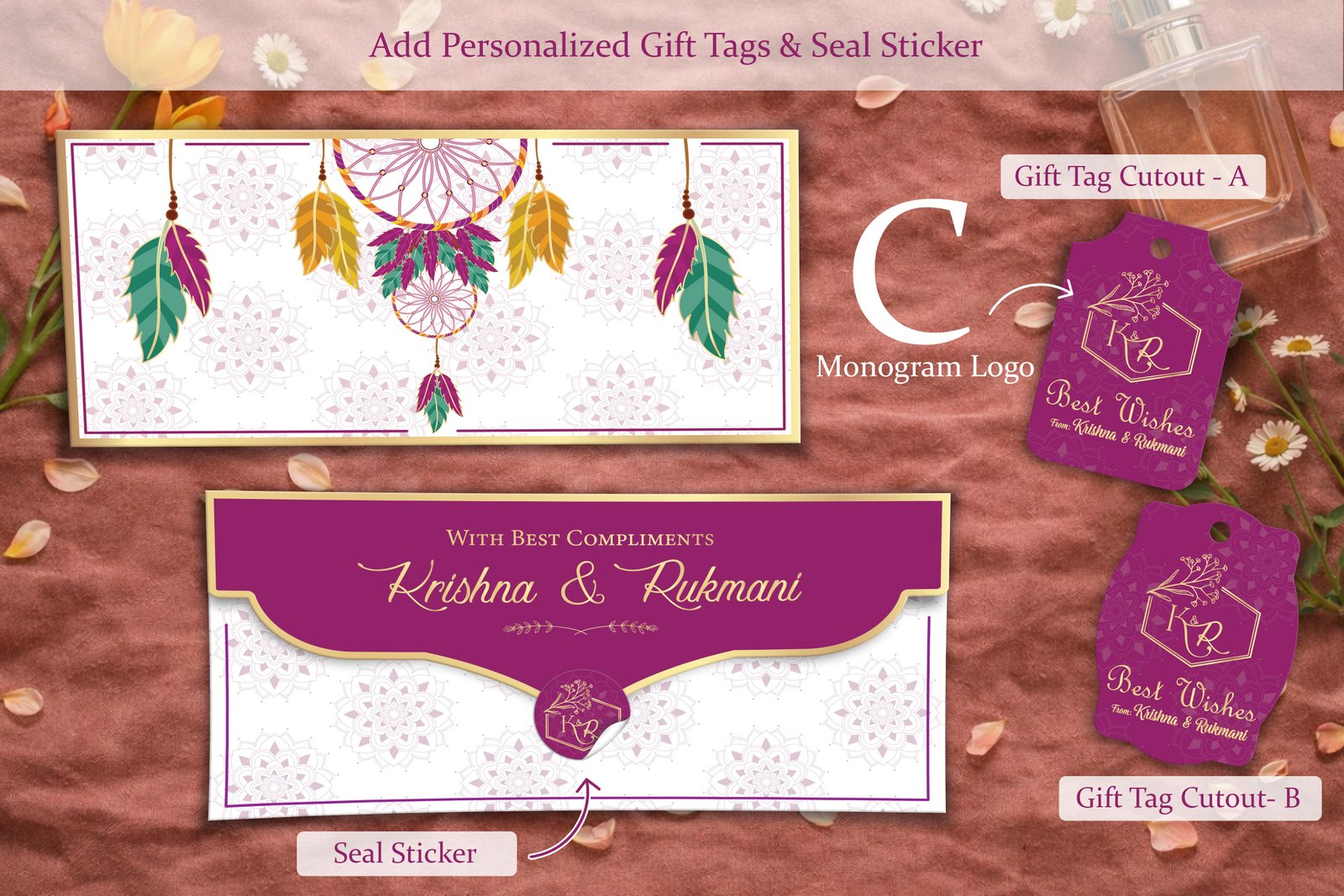 Dreamweave Luxe – Personalized Shagun Envelope with Gold Foil for Wedding & Festivals