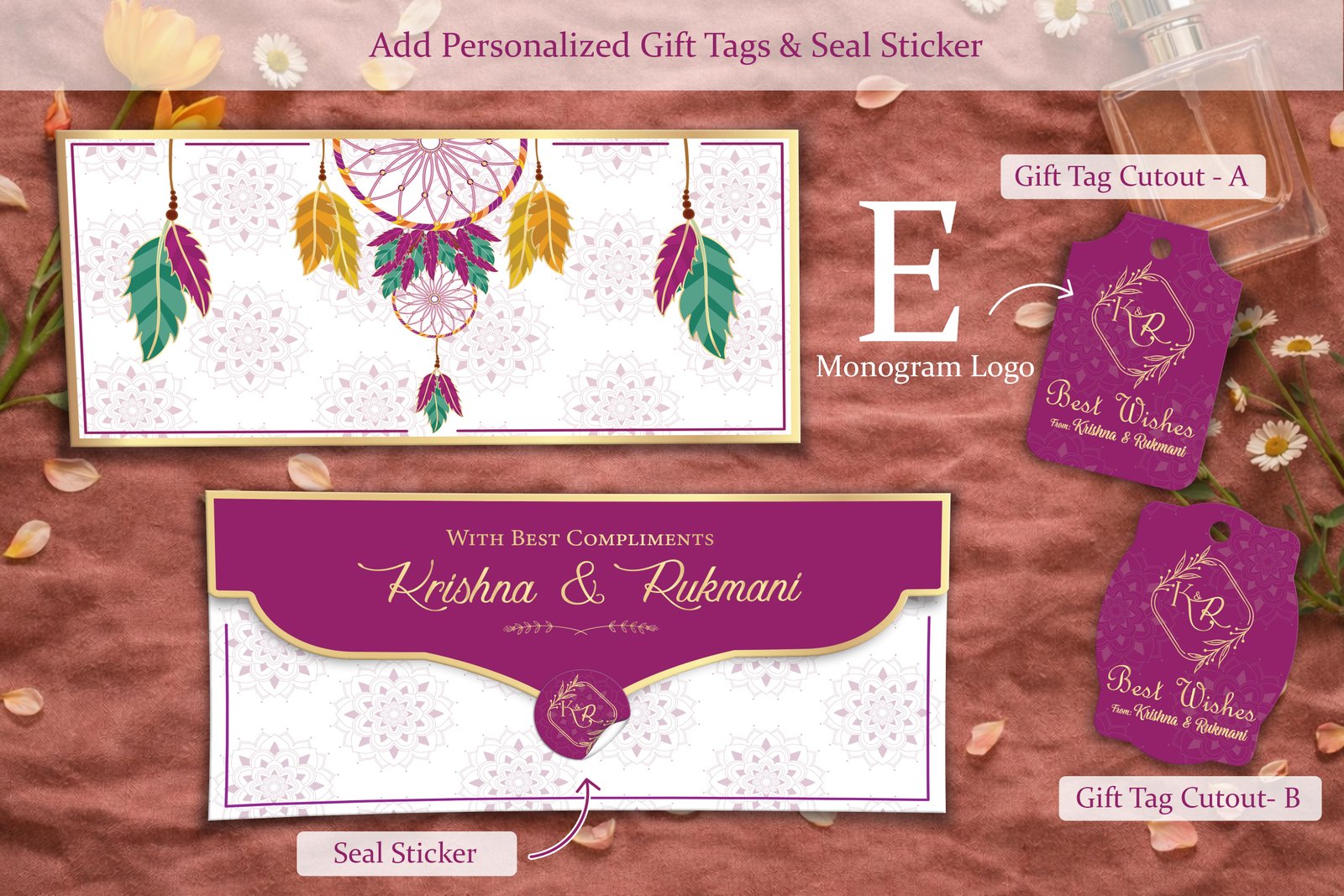 Dreamweave Luxe – Personalized Shagun Envelope with Gold Foil for Wedding & Festivals