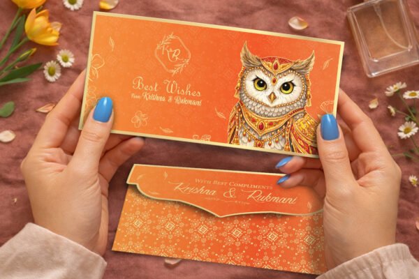 The Golden Guardian – Personalized Shagun Envelope with Gold Foil for Wedding & Festivals