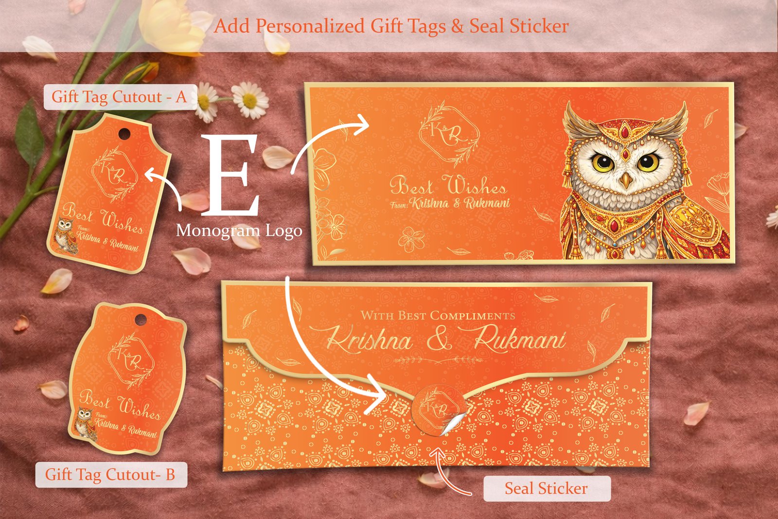 The Golden Guardian – Personalized Shagun Envelope with Gold Foil for Wedding & Festivals