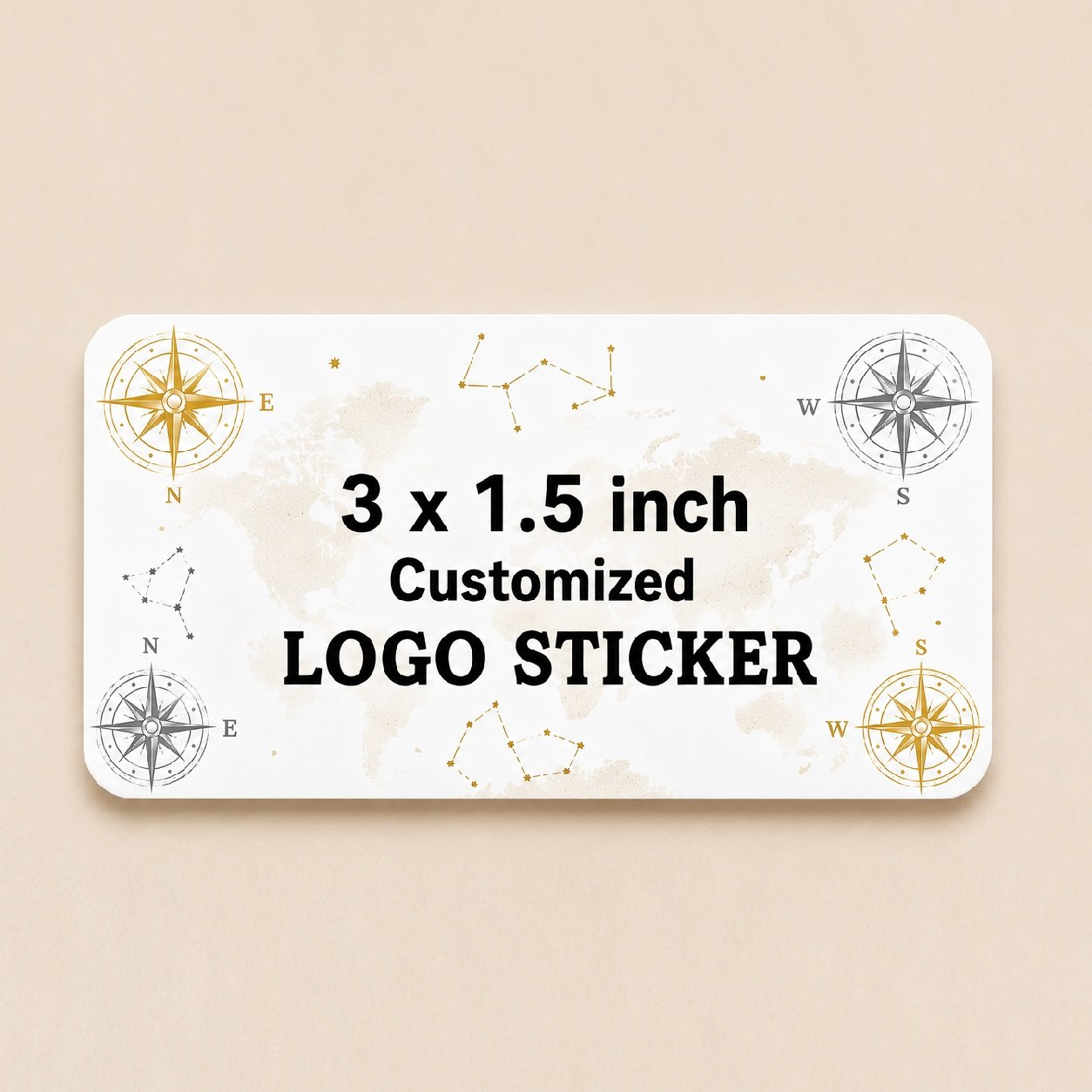 3 x 1.5 inch Customized Stickers
